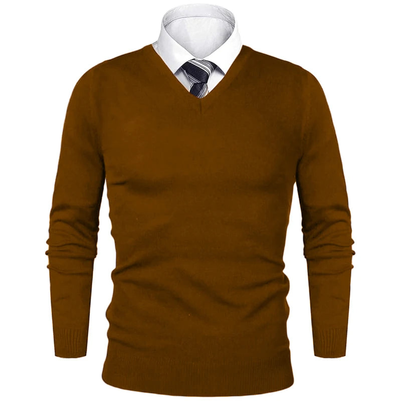 Animal Game Mens Business Sweater Casual V Neck Pullover Cold Blouse