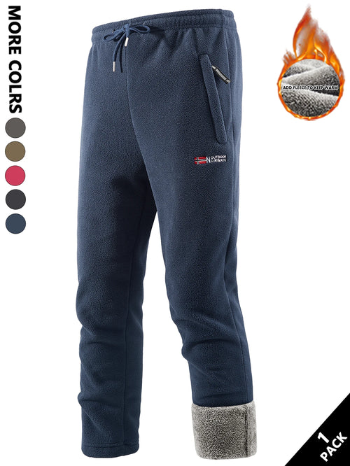 Men's Fleece-Lined Long Pants, Heat-Retaining and Warm, Soft and