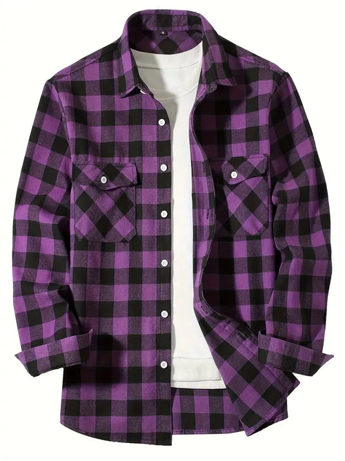 Spring and Autumn Fashion Cotton Long Sleeve Men's Shirt New Brushed