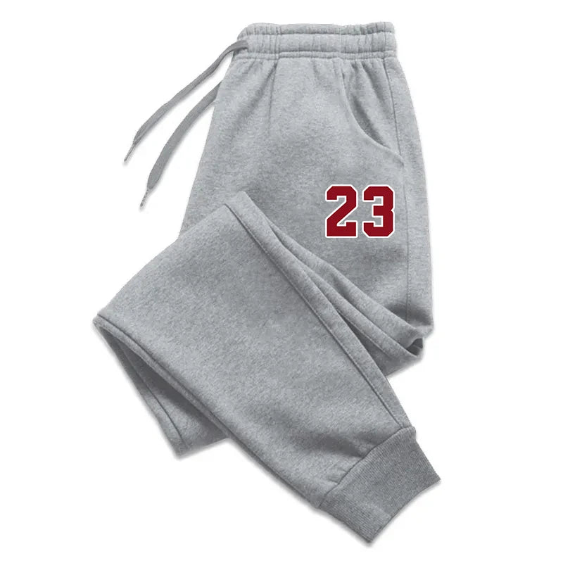 Men's Luxury Print Fleece Sweatpants Warm Jogging Pants Multiple