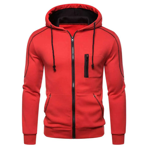 Men's Hoodie Black White Army Green Red Hooded Color Block Fleece Cool