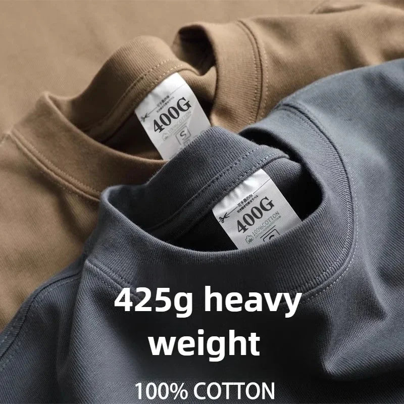 Heavy Wight 425 grams Men T Shirt Cotton Half Sleeve Brathable High