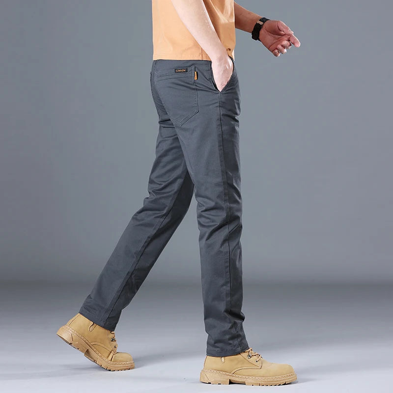 2024 Men's High Quality Pure Cotton Classic Solid Color Casual Pants