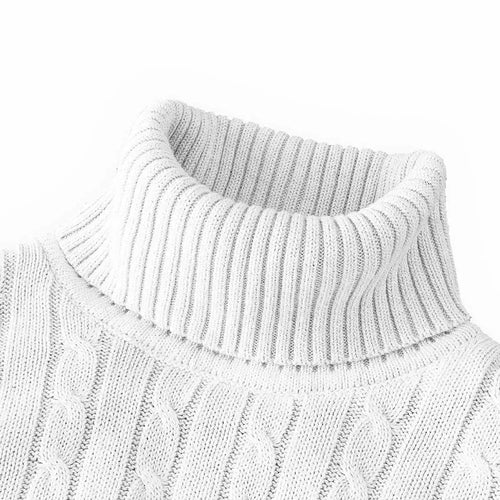 Outdoor Men's Long Sleeve Knitted Sweaters Slim Fit Turtleneck Sweater