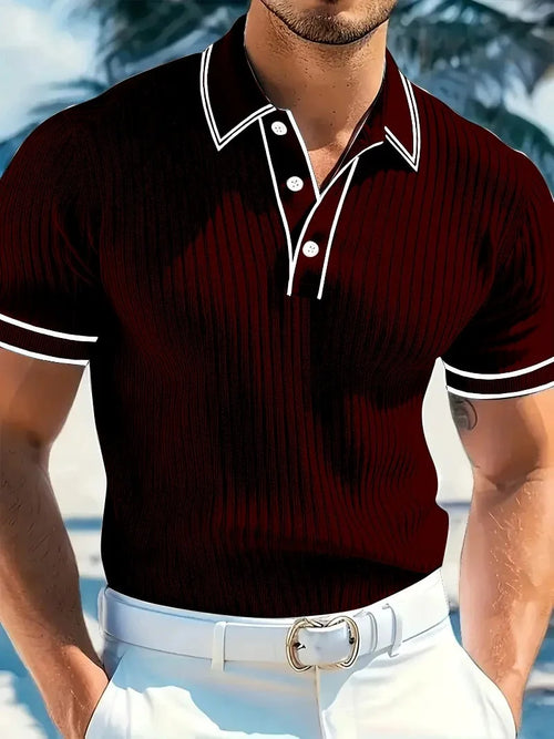 New Men's Polo Short-sleeved Shirt Solid Color For Men Business Casual