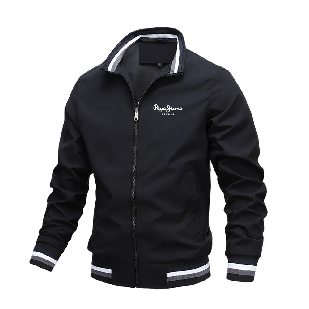 Autumn and Winter Men's Stand Collar Casual Zipper Jacket Outdoor