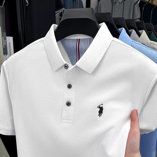 High end brand 100% cotton short sleeve polo shirt men luxur pony