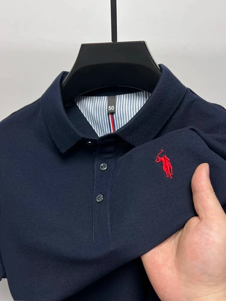 High end brand 100% cotton short sleeve polo shirt men luxur pony