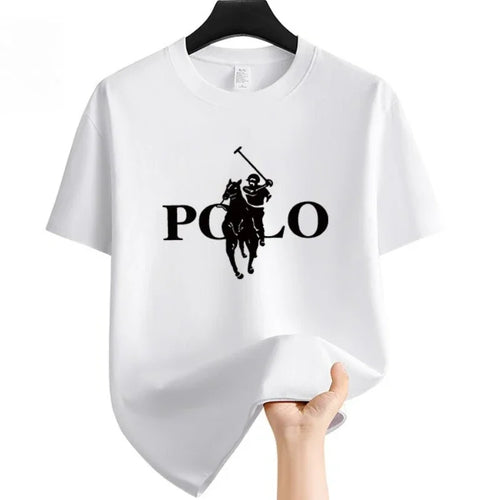 Men's fashionable casual T-shirt, versatile round neck short sleeved,