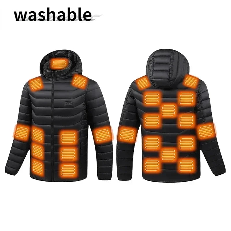21 Areas Heating Jacket Men's Winter Usb Electric Heating Coat