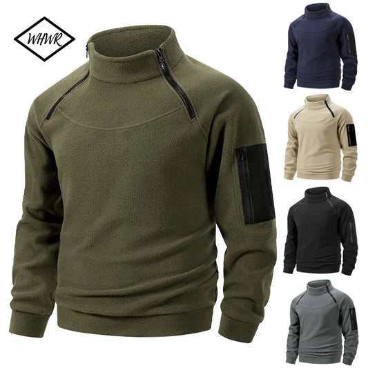 2025 Men's Polar Fleece Outdoor Warm Breathable Tactical Zipper