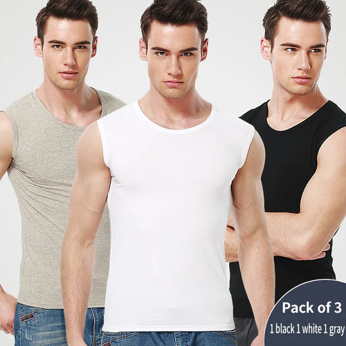 Men's four seasons tight cotton vest leisure sports fitness running