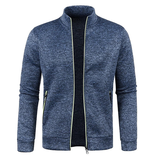 Men Zipper Jackets Standing Collar Sweatshirt Outdoor Streetwear