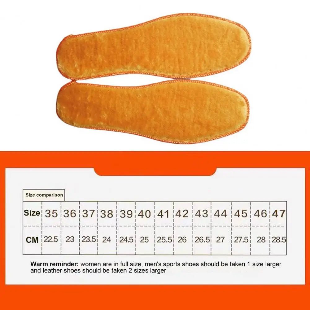 Shoe Insoles Faux Wool Soft Sweat-absorbing Women Men Keep Warm Shoe
