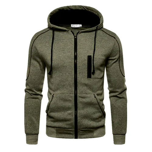Men's Hoodie Black White Army Green Red Hooded Color Block Fleece Cool