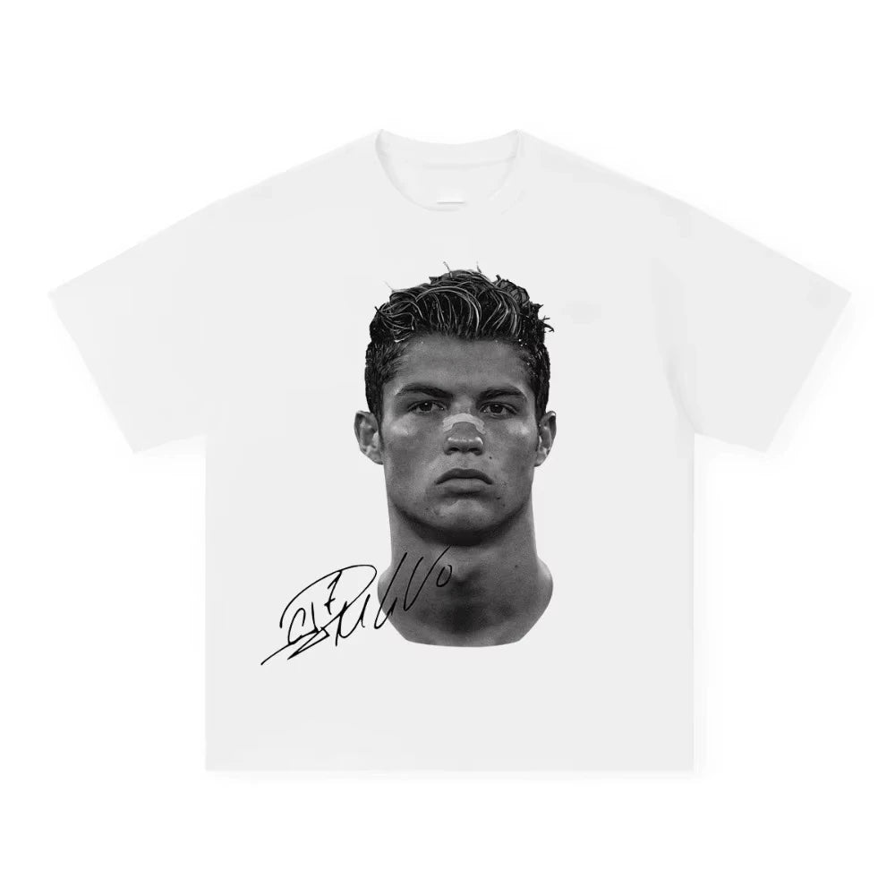 Men T-thirts Cristiano Ronaldo Pure Cotton American-style Streets Both