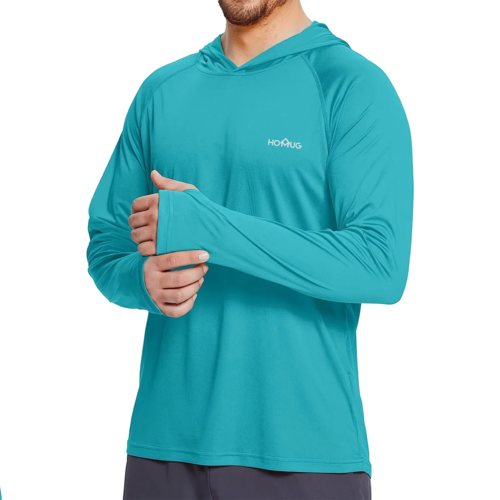 Men's UPF 50+ Sun Protection Hoodie T-Shirts Long Sleeve SPF/UV Quick