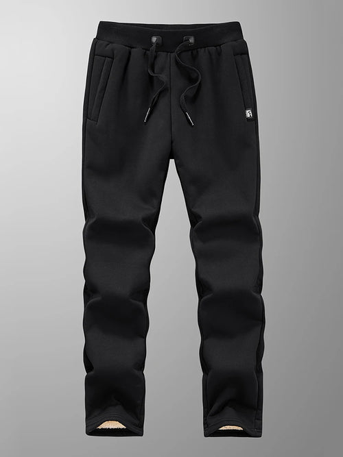 Winter Men's Sweatpants Thick Warm Fleece Joggers Sportswear Zip