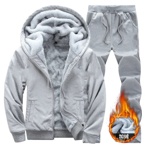 Wolf Czuadlte2024New Winter Men's Sports Set Casual Pants Hooded
