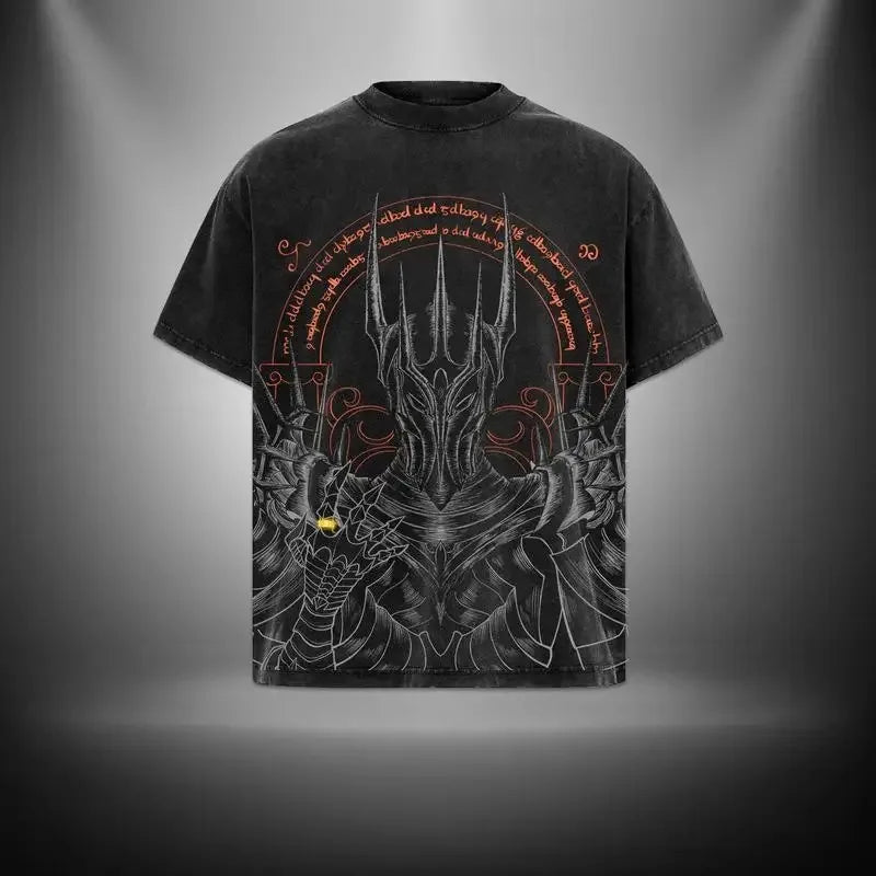 Y2k High Street Vintage Washed Men's Cotton T-Shirt Classic Movie