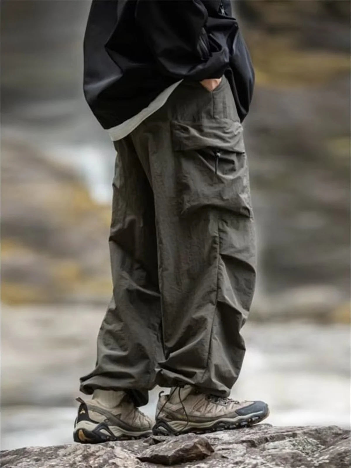 Men's Spring and Autumn New Waterproof Hip Hop Mountaineering Pants