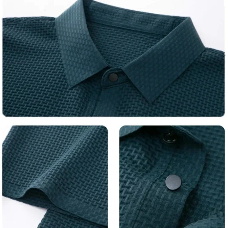 Brand Clothes Summer New Men's Short Sleeve T-shirt Ice Silk Cool and
