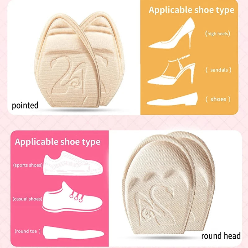 Forefoot Pad Non-slip Sole Toe Plug Cushion Half Insoles for Shoes