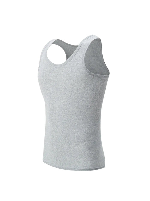 1/3 Pieces Men's Solid Color Basic Cotton Vest Youth Slim Exercise