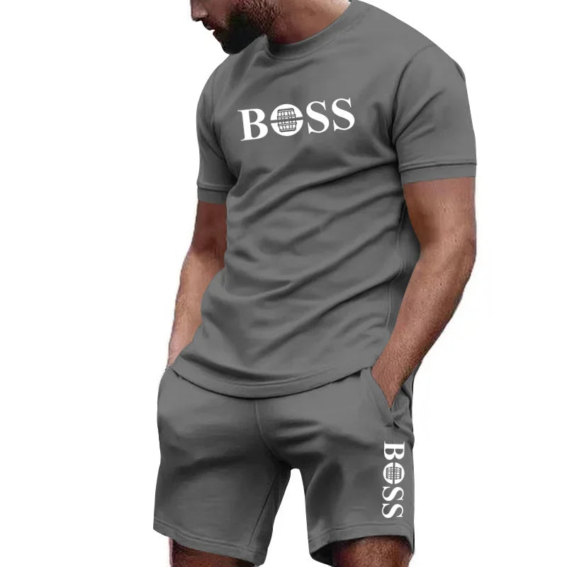 Men's two-piece sportswear short sleeved T-shirt and pants set running
