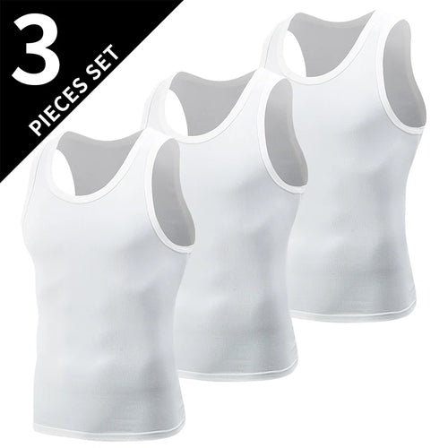1/3 Men's Tank Top Four Seasons Black and White Solid Color Narrow