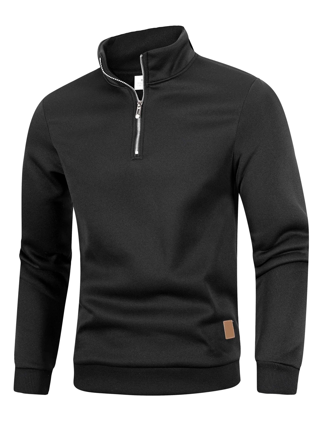 Autumn Men's Zipper Pullover Turtlenecks Warm Sweaters Solid Color