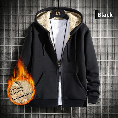 2025 Winter Windproof Hoodie - Men's Sherpa Lined Sweatshirt Thermal