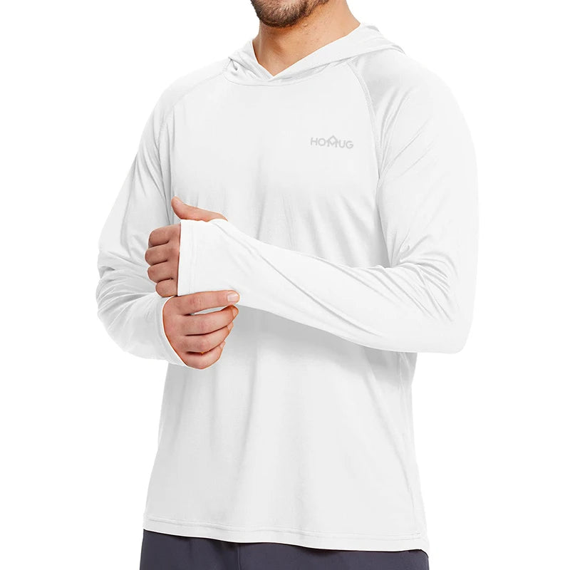 Men's UPF 50+ Sun Protection Hoodie T-Shirts Long Sleeve SPF/UV Quick