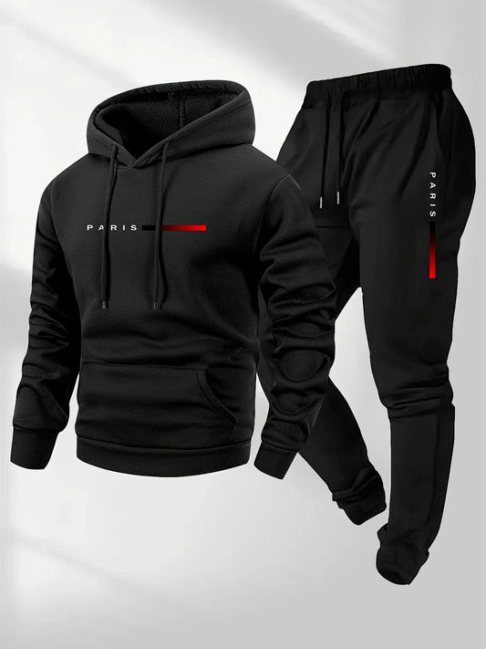 2025 letter printed sportswear set men's hooded sweatshirt long pants