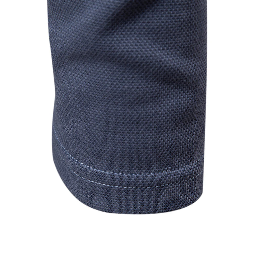 AIOPESON Embroidery Polo Shirt for Men Fashion Neck Turn Down Collar