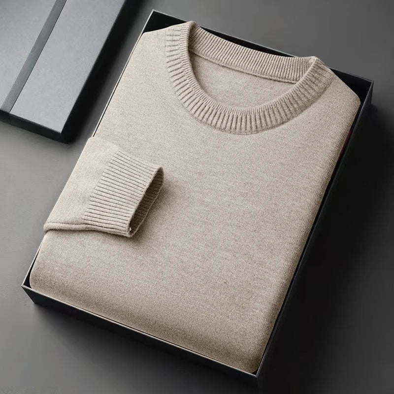 Mens CrewNeck Pullover Sweater Long Sleeve Knitted Sweaters Vintage