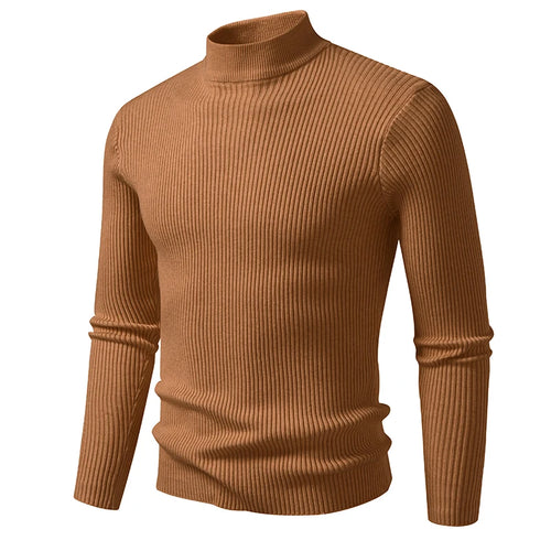 Mens Mock Neck Pullover Sweater High Neck Turtleneck Long Sleeve