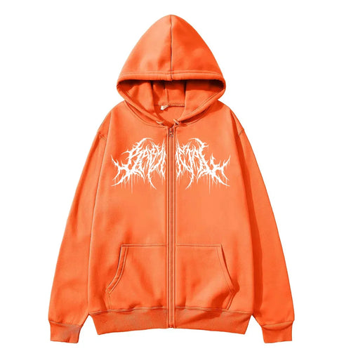 Y2K Zip-Up hoodie, men, clothes with graphic prints, hip hop style,