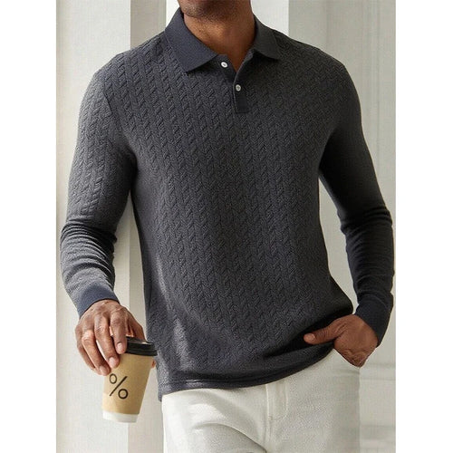 Men Long Sleeve Polo Shirt High Quality Male Clothing Office Polos