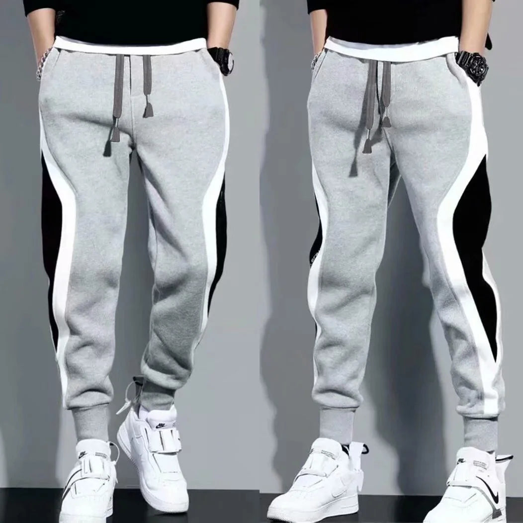 Men's Sports Pants Spring Autumn Male Loose Fitting Leggings Patchwork