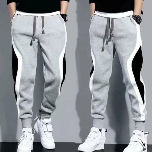 Men's Sports Pants Spring Autumn Male Loose Fitting Leggings Patchwork