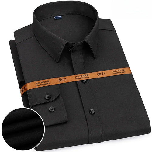 New Men's Solid Color Business Shirt Formal Fashion Thin Classic Basic