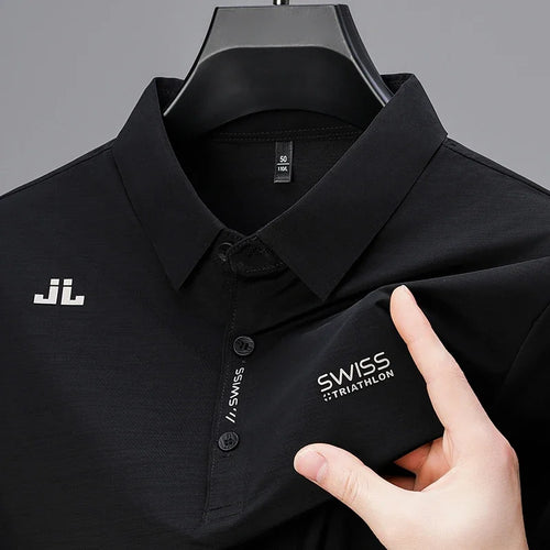New Men's Business Casual Short Sleeved Shirt with Badge Solid Color