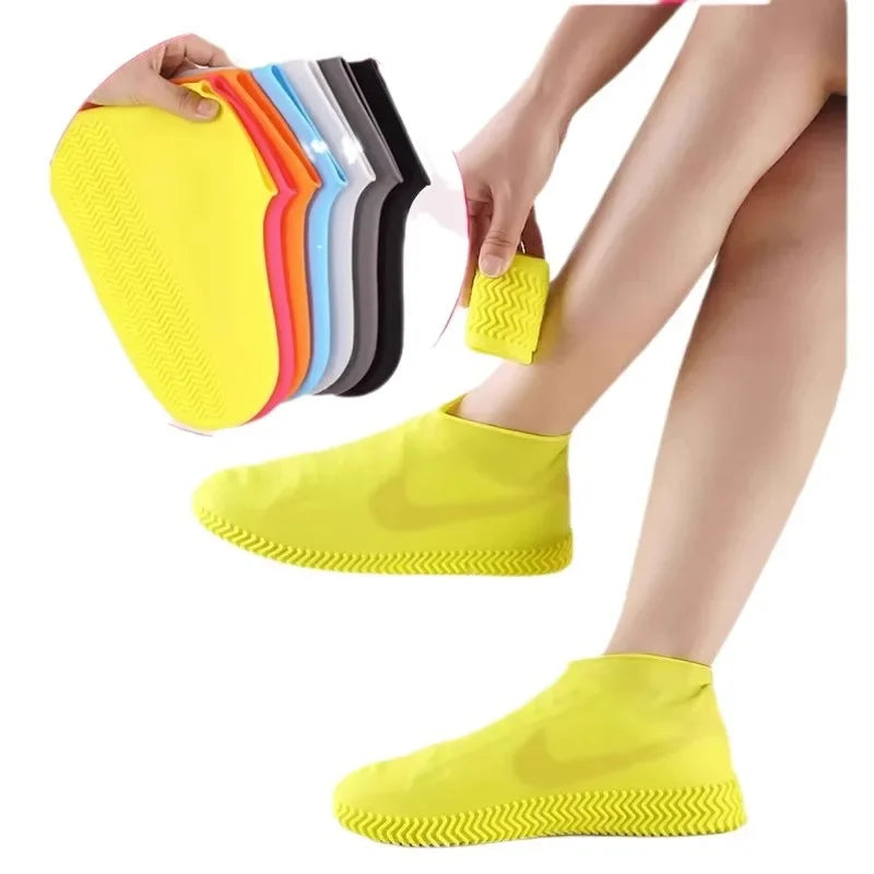 2pcs Waterproof Non-slip Silicone Shoe High Elastic Wear-resistant
