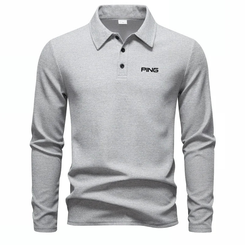 Brand fashion long sleeved polo shirt with letter print 2025 autumn