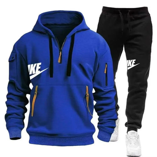 2025 New men's autumn and winter suit zipper hoodie + trousers suit