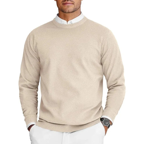 New Mens Crew Neck Pullover Sweaters Long Sleeve Lightweight Knit