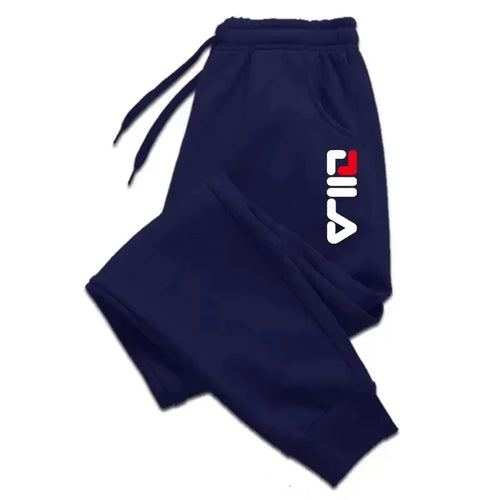 Autumn Winter Men's Joggers Drawstring Casual Pants Fleece Sweatpants