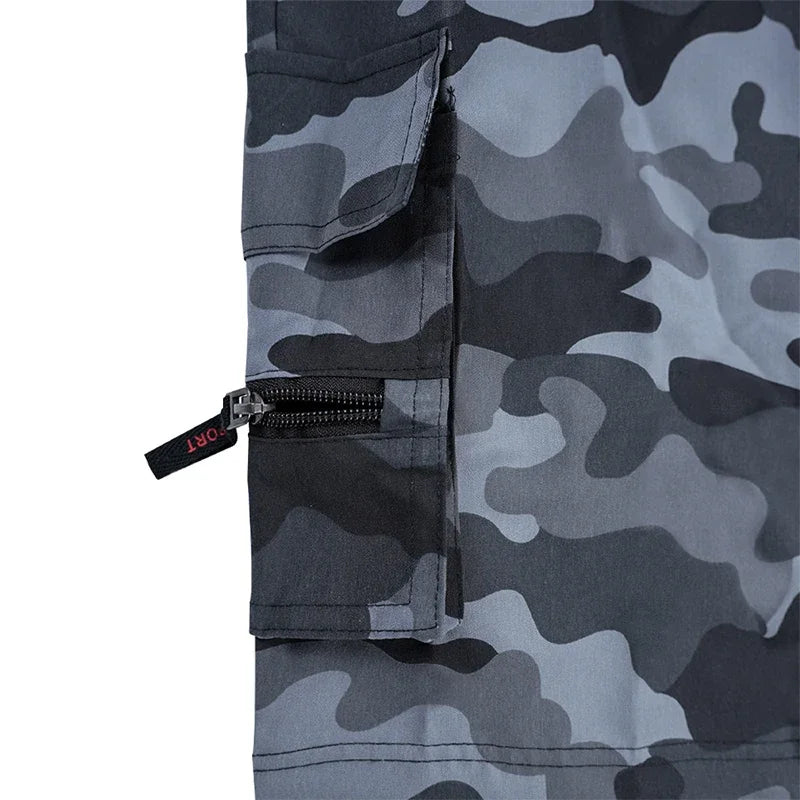 Summer Men Cargo Shorts Elastic Waist Drawstring Pockets Tactical