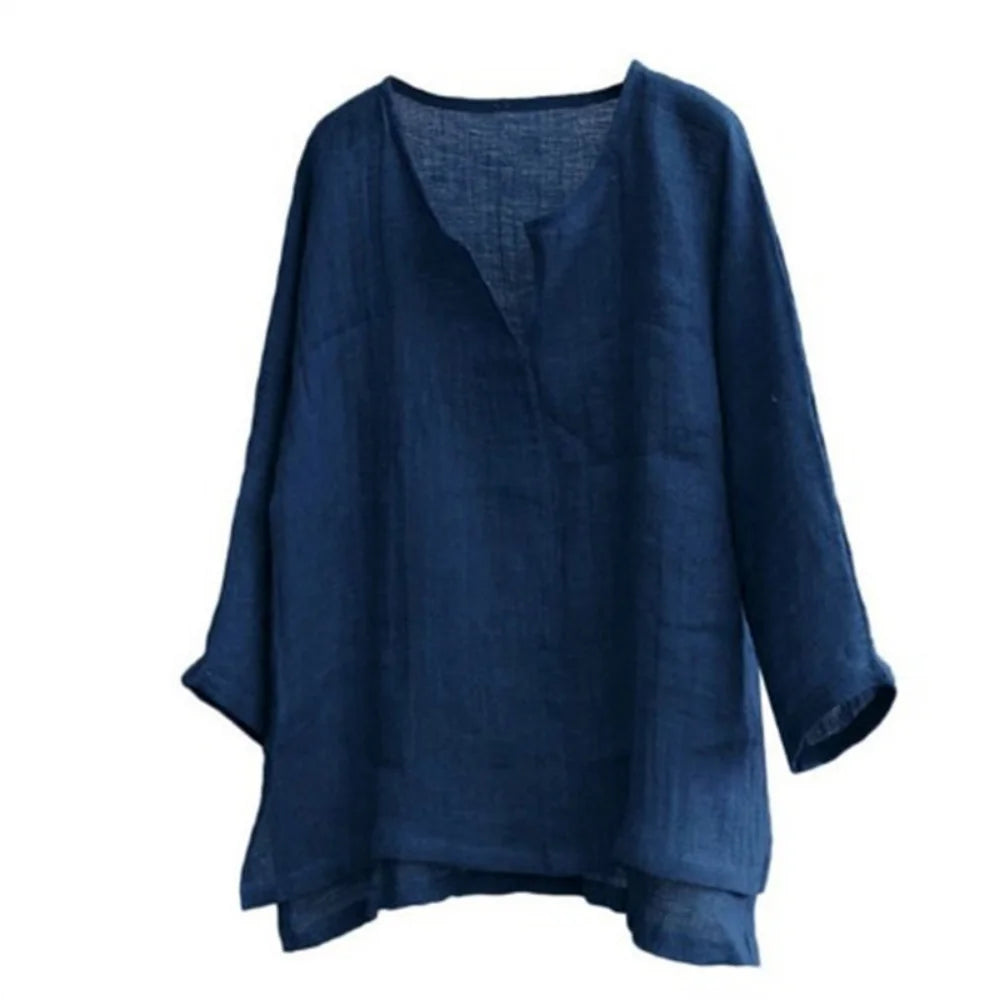 New Men's Summer Spring Long Sleeve Loose Shirt Solid Color Casual